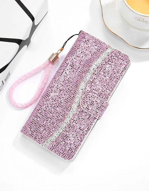 Load image into Gallery viewer, Glitter Anti-fall Wallet Case For iPhones
