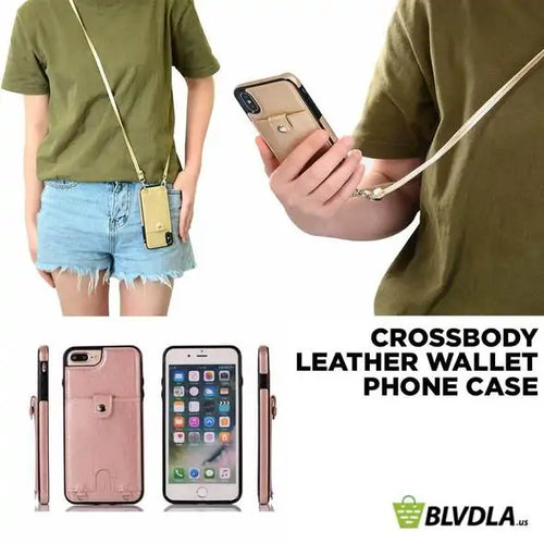 Load image into Gallery viewer, Cross Body Leather Wallet Phone Case
