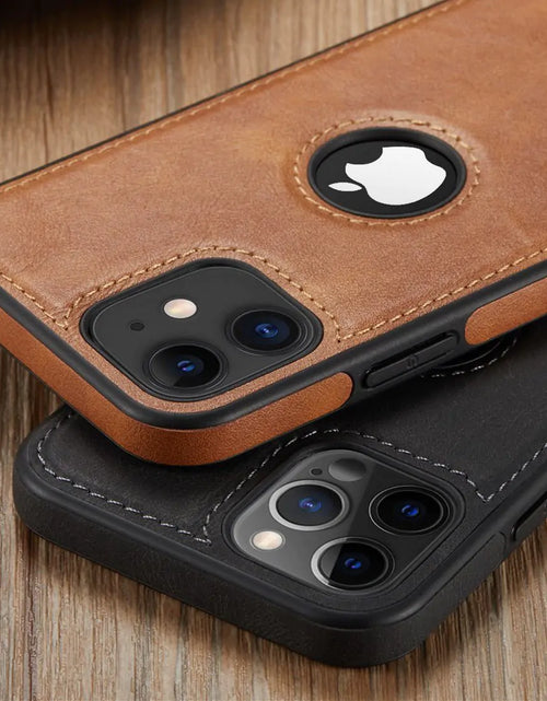 Load image into Gallery viewer, Luxury PU Leather Phone Case For iPhone 13 Pro 11 12 Pro Max XR XS Max X 7  Plus  13 Pro Max  case leather Slim Soft Back Cover
