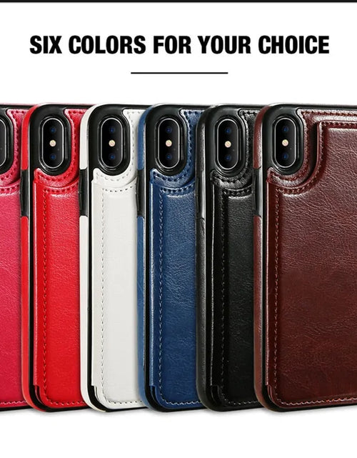 Load image into Gallery viewer, Leather Wallet Back Case for iPhone
